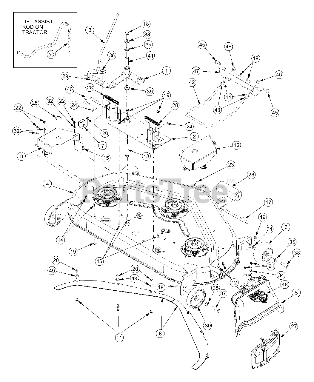 Cub Cadet GT 218644 (13A298L712) Cub Cadet 44" Garden Tractor Deck