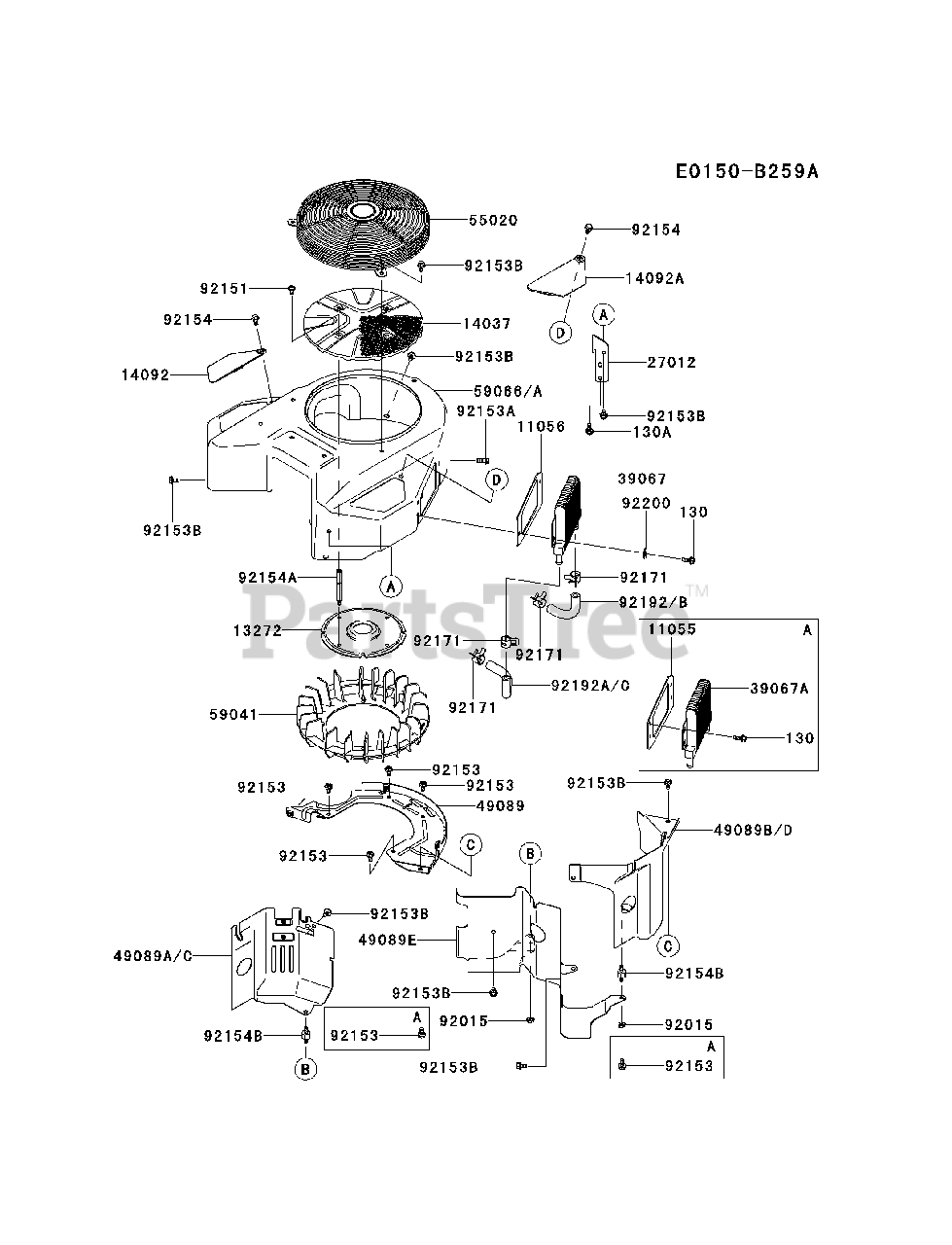 Kawasaki FX801V-BS13 - Kawasaki Engine COOLING-EQUIPMENT Parts Lookup with Diagrams |