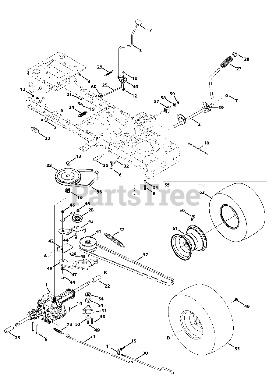 Huskee LT 3800 13A276LF031 Huskee 38 Lawn Tractor 2013 Transmission Drive Assembly Parts Lookup with Diagrams PartsTree