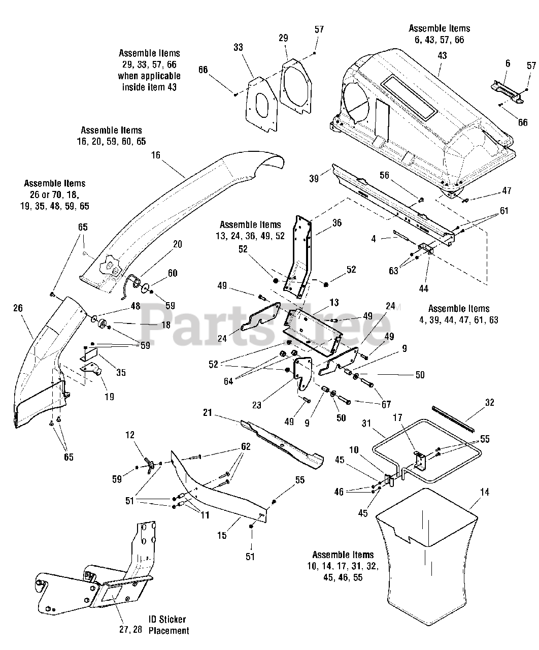 Simplicity 1695595 Simplicity Clean Sweep Twin Grass Catcher for 38 Mower Twin Catcher Assembly Parts Lookup with Diagrams PartsTree