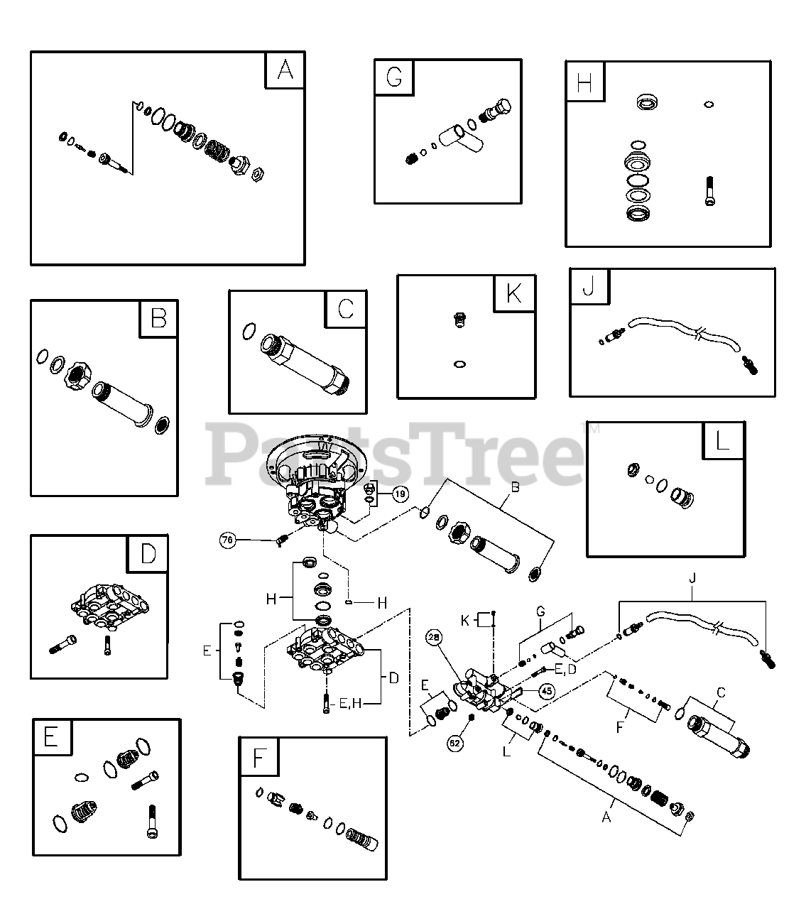 Craftsman 0202010 Craftsman 2,500 PSI Pressure Washer Pump Parts