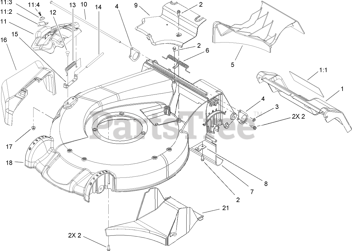 Toro 20057 Toro Super Recycler Walk Behind Mower SN 260000001 260999999 2006 HOUSING ASSEMBLY Parts Lookup with Diagrams PartsTree