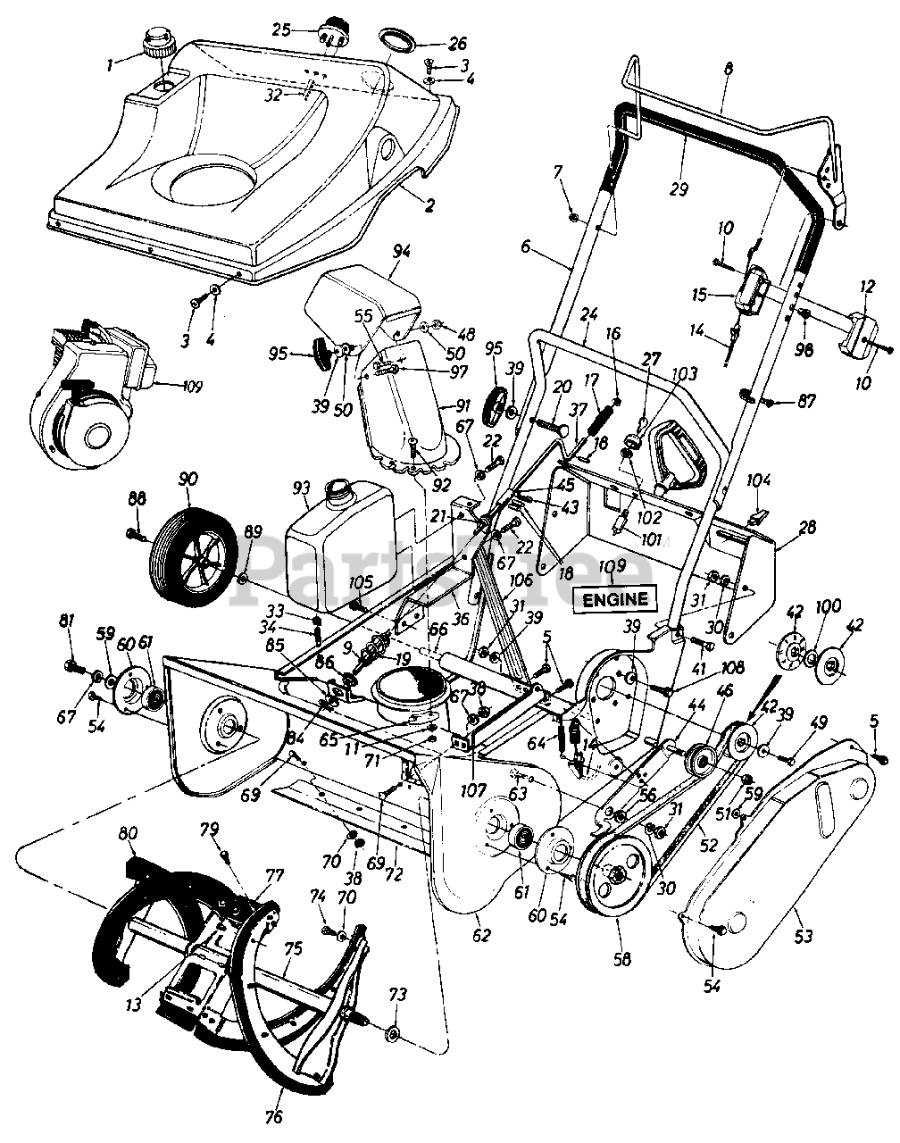 MTD 310-196-000 - MTD Snow Thrower (1990) Parts Parts Lookup with