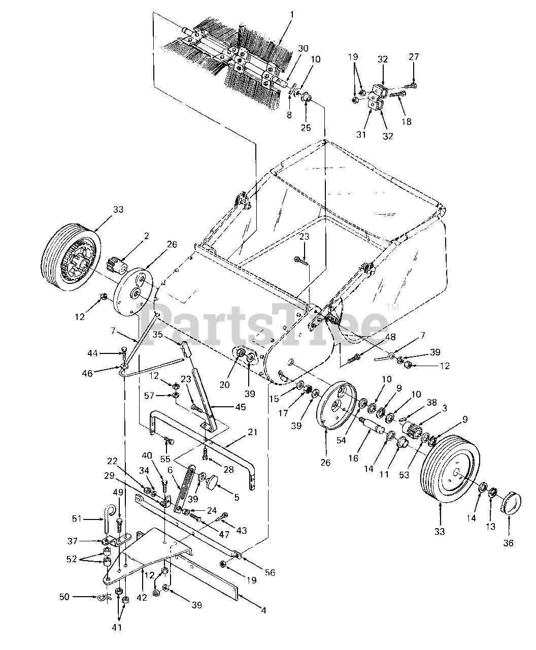 Cub Cadet 220 190 220 100 Cub Cadet 32 Lawn Sweeper Wheels Brush