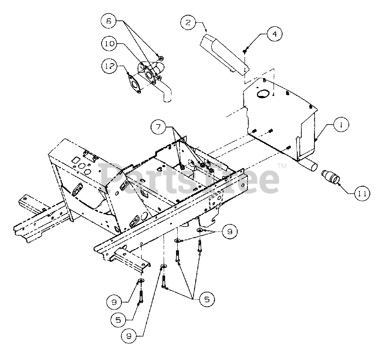 Cub Cadet 2166 (13A254G100) Cub Cadet Garden Tractor Engine Mounting