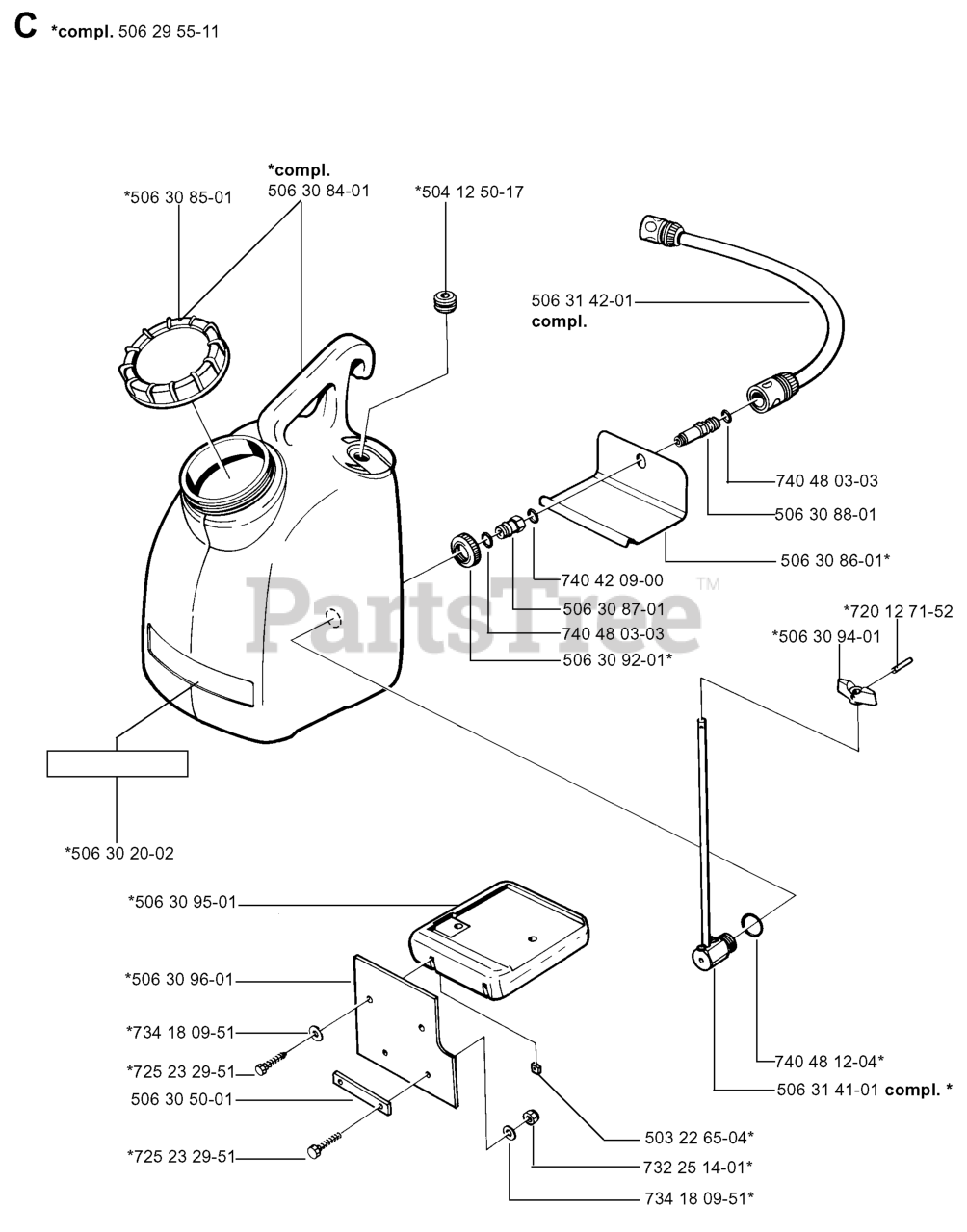 Husqvarna KV 03 Husqvarna Cutting Trolley (200003) WATER TANK Parts