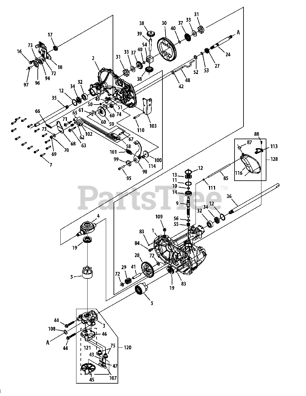 Cub Cadet LTX 1050 KW 13WI91AP010 Cub Cadet 50 Lawn Tractor 2012 Hydrostatic Transmission Hydro Gear 311 0510 Parts Lookup with Diagrams PartsTree