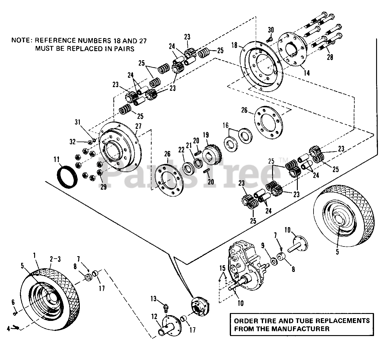 Simplicity 3414 S 990979 Simplicity Baron Lawn Tractor Rear Wheels