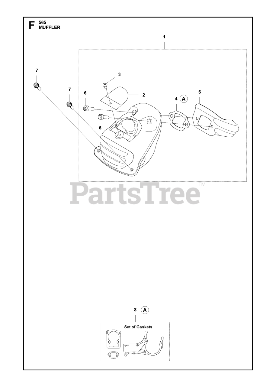 Husqvarna 565 Husqvarna Chainsaw MUFFLER Parts Lookup with Diagrams