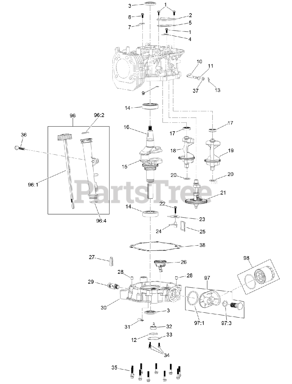 Toro 1390605 (1P92F1) Toro Engine Kit Crankcase Assembly Parts