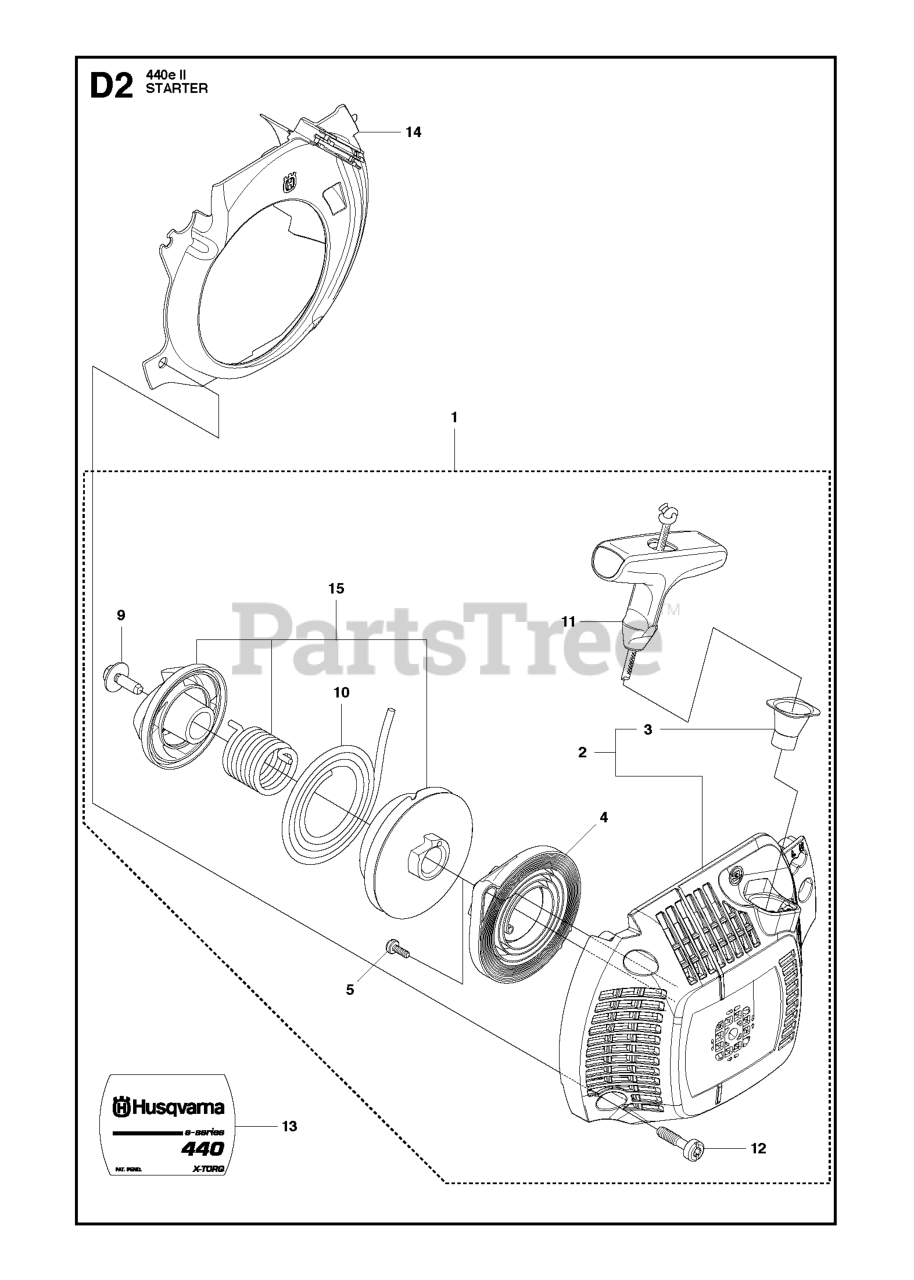 Husqvarna 440 e II Husqvarna Chainsaw STARTER Parts Lookup with