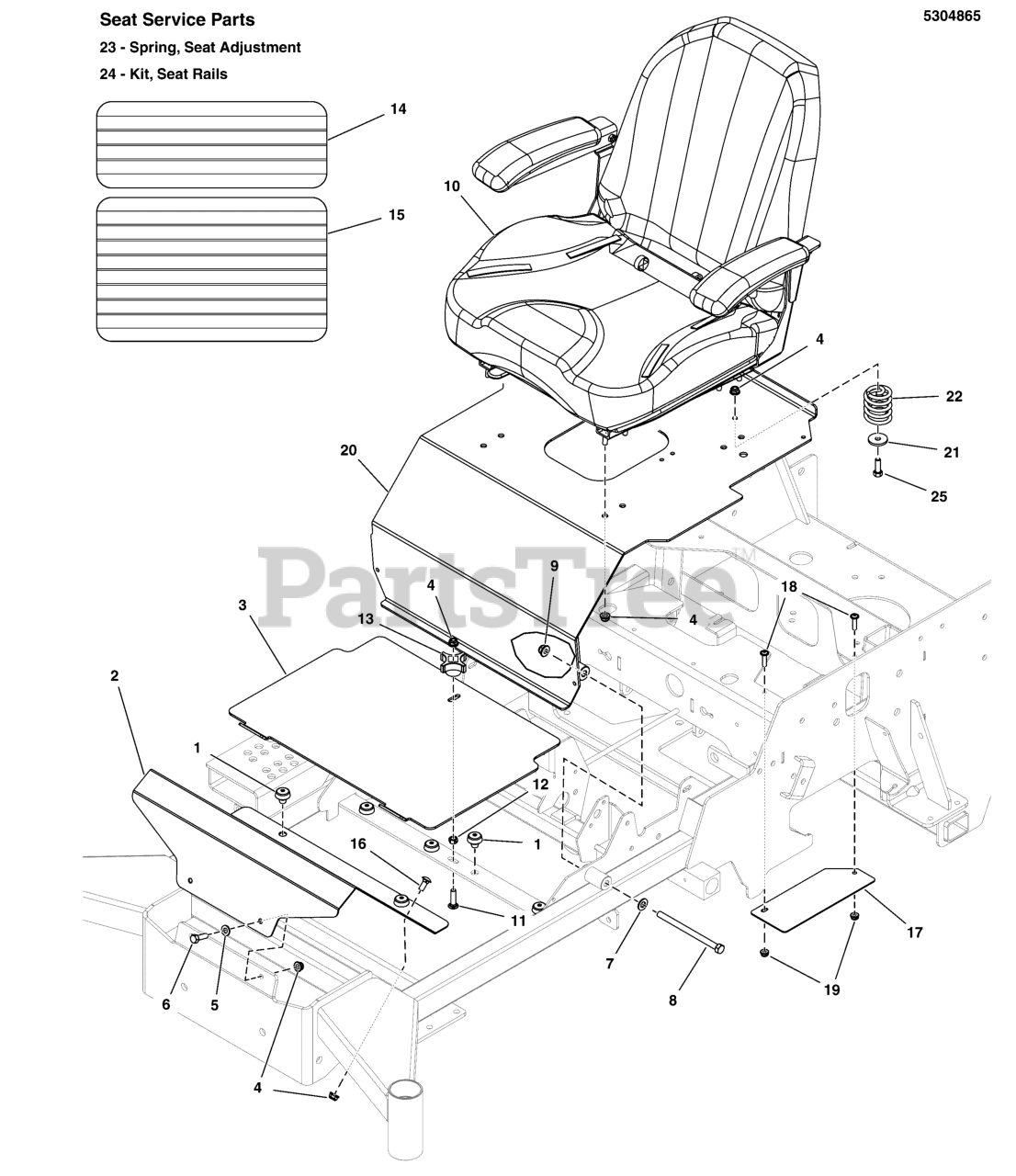 Snapper Pro S 125XT 5901632 Snapper Pro S125XT Series 61 Zero Turn Mower 27hp Briggs Stratton Seat Mount Floor Group Parts Lookup with Diagrams PartsTree