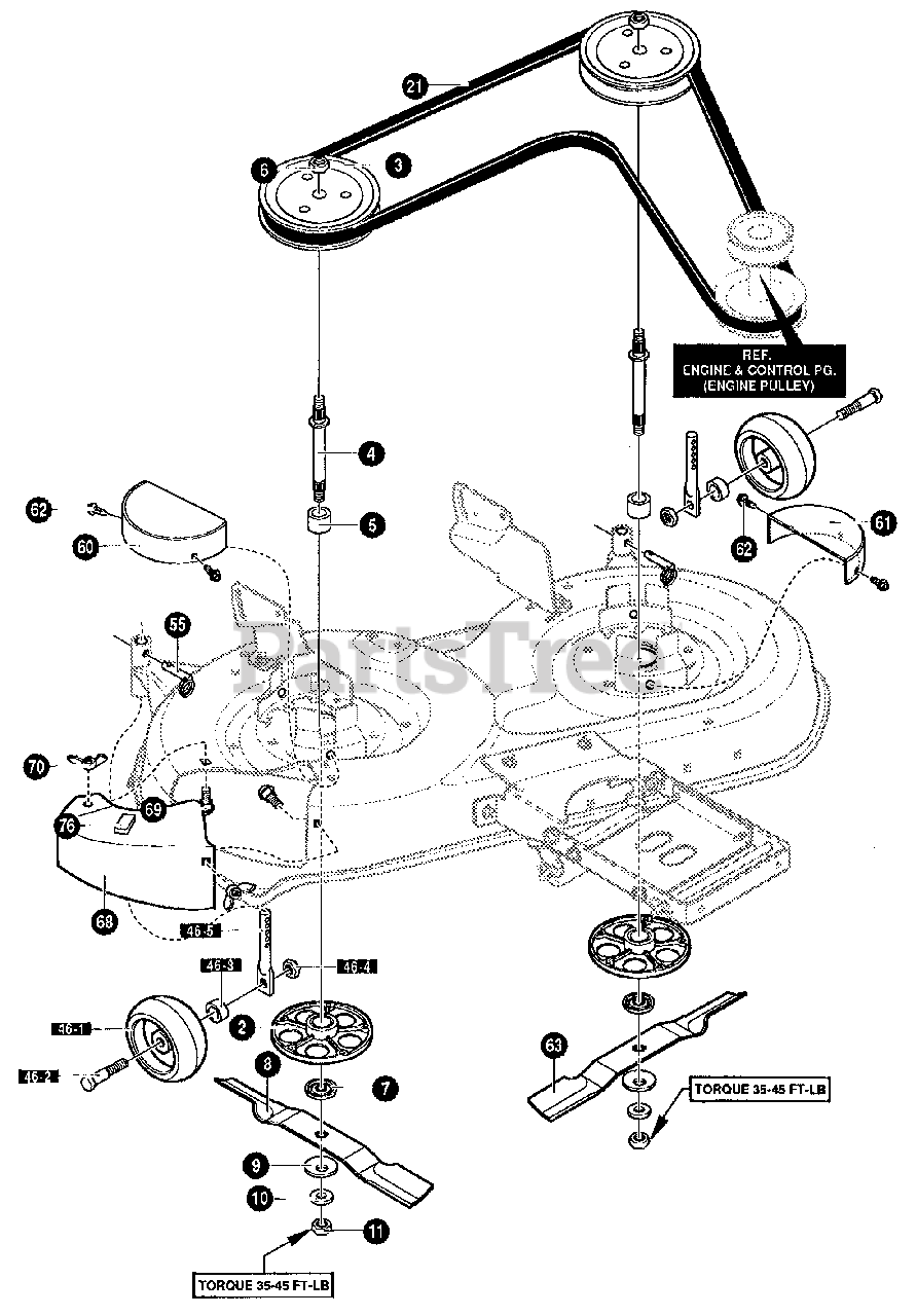 Scotts 42561x8B - Scotts 42" Lawn Tractor (1997) Mower Housing Assembly