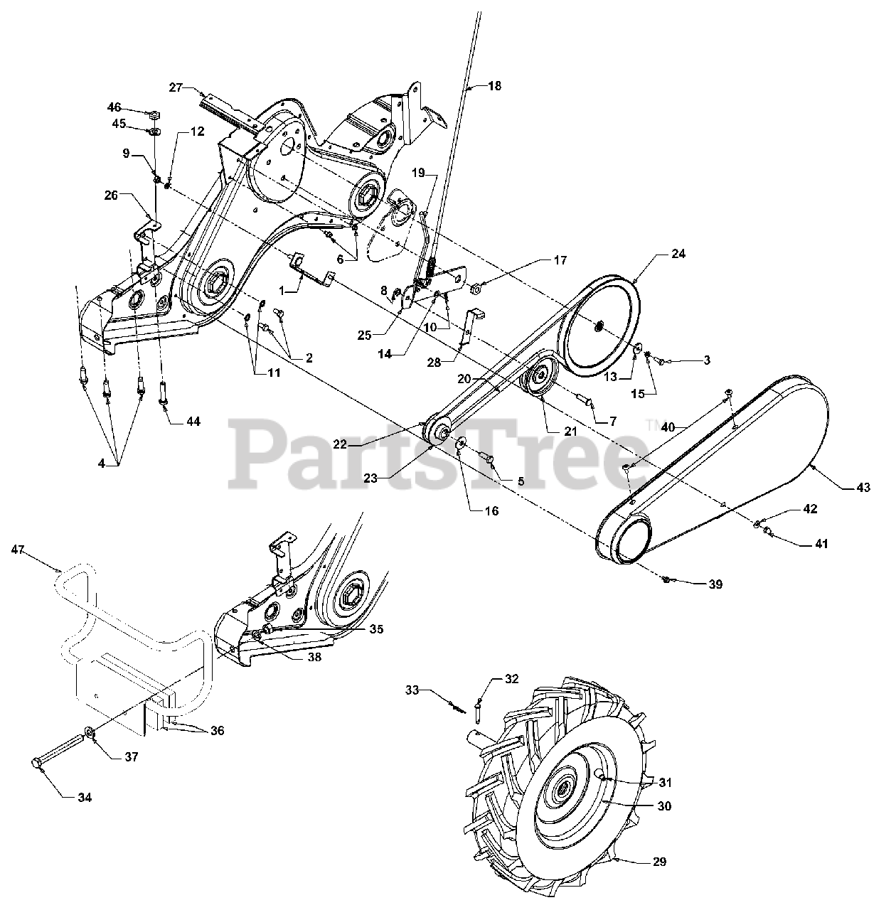 Cub Cadet RT65 (21AB454B710) Cub Cadet RearTine Tiller (2004) Drive