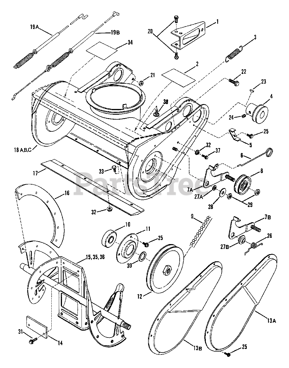 Snapper 3201 (86477) Snapper 20" Snow Thrower, 3hp Collector Housing