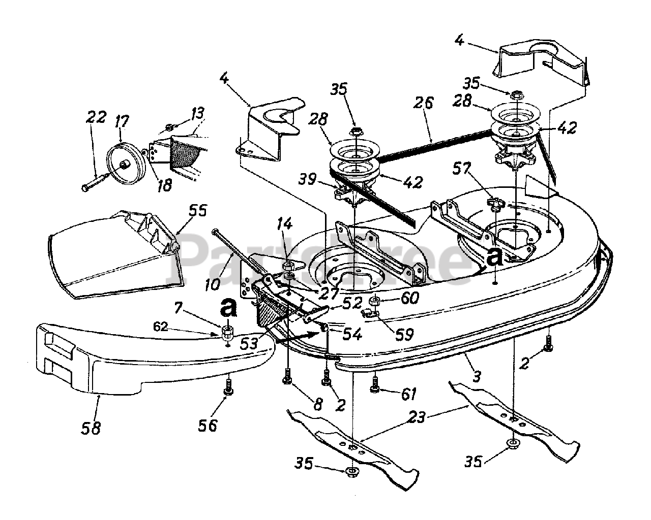 Mtd 13an698g033 Mtd Lawn Tractor 2000 Ace Hardware Deck Assembly