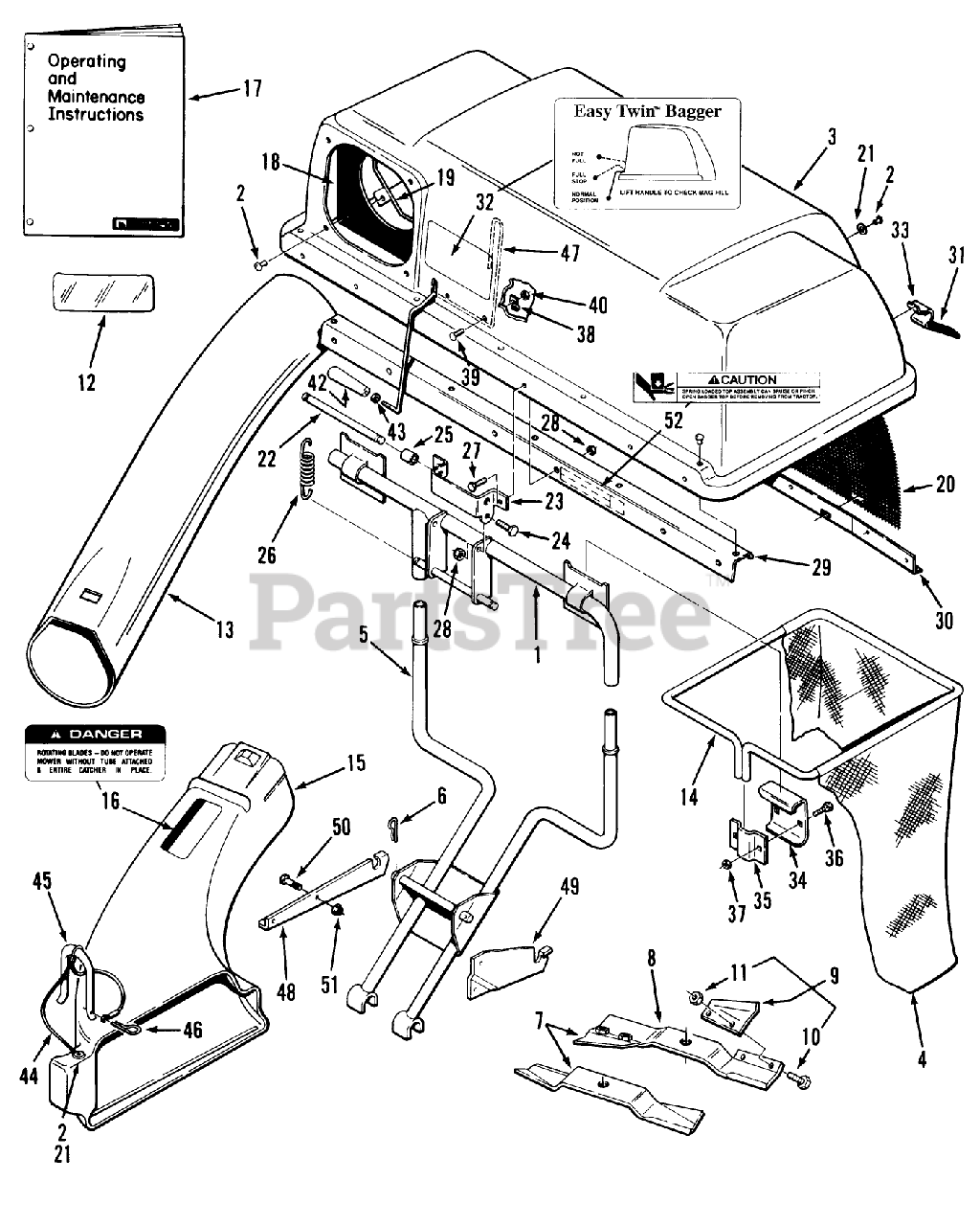 Toro 0711BC01 Toro 37" Rear Bagger (1989) 300SERIES EASY TWIN REAR