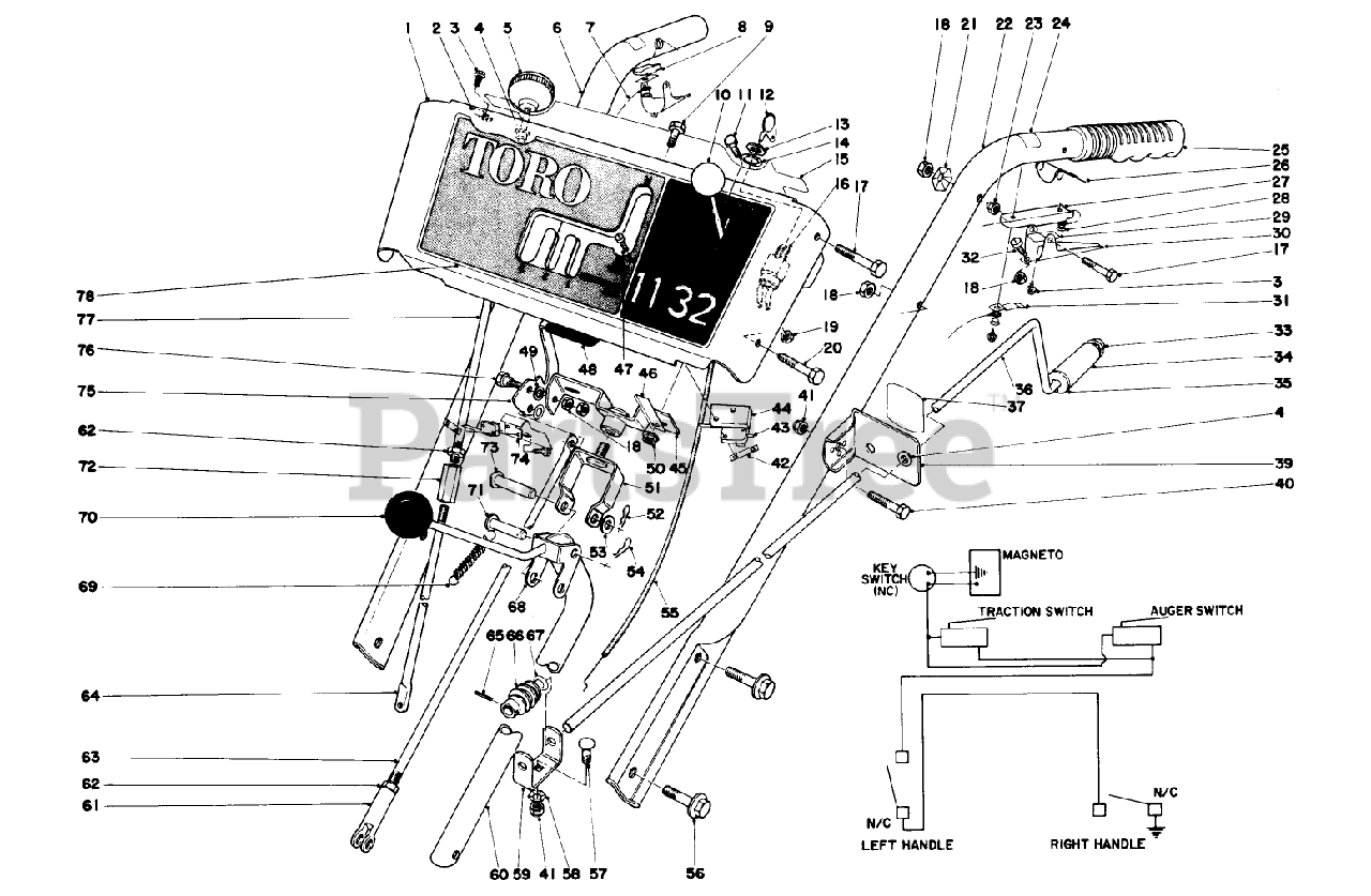 Toro 38150 (826) Toro Snow Thrower (SN 009000001 009999999) (1979