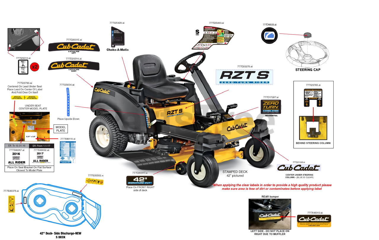 Cub Cadet Rzt S42 Kh 17arcbds056 Cub Cadet 42 Rzt Zero Turn Mower