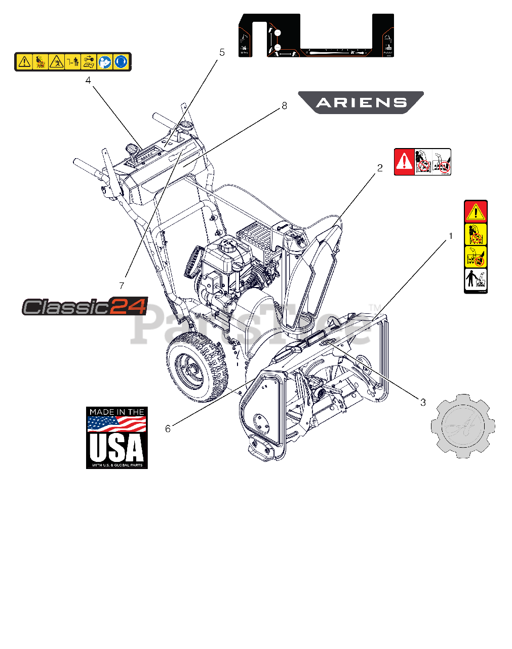 Ariens 920025 Ariens Classic 24" Snow Blower, Ariens AX engine (SN