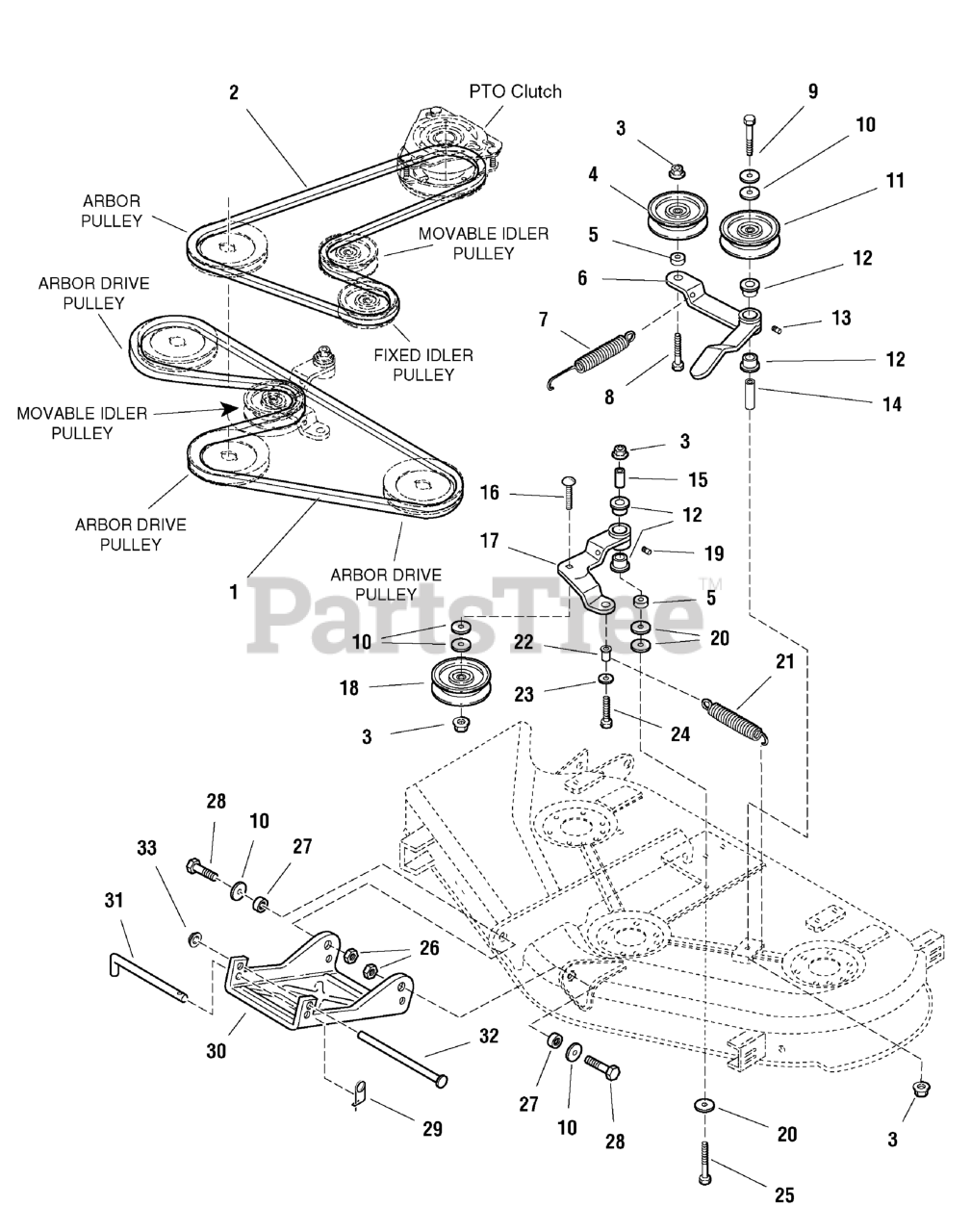 Craftsman 50 inch mower deck parts 2025