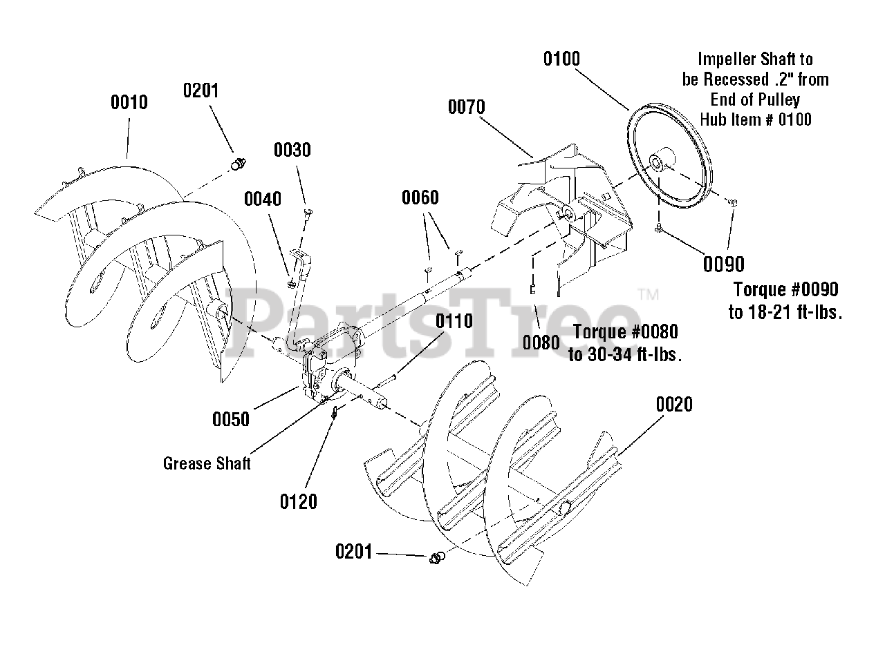 John Deere 1332PE (1695624) John Deere 32" Snow Thrower (2009) Auger Drive Group 32