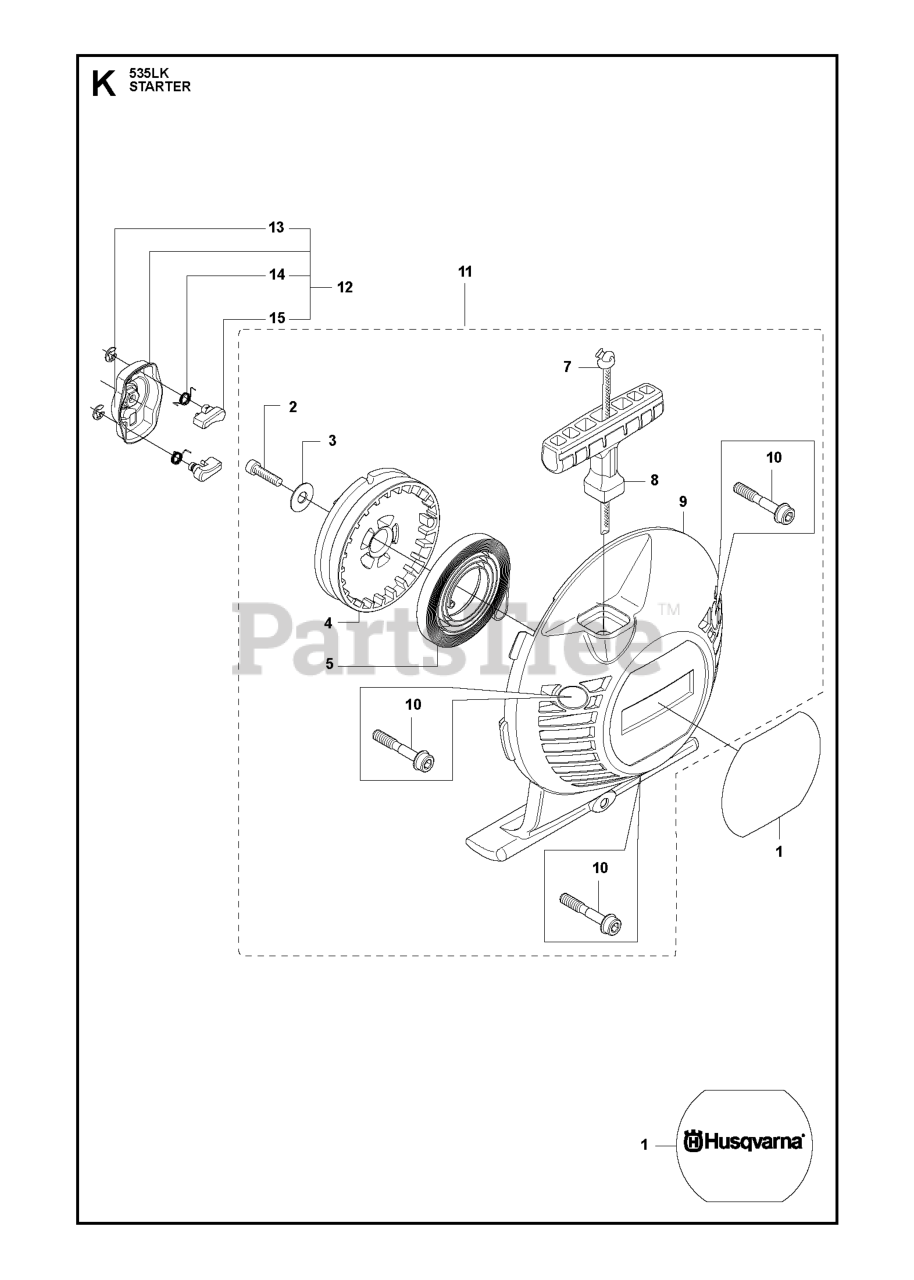 Husqvarna 535 LK Husqvarna Brush Cutter STARTER Parts Lookup with