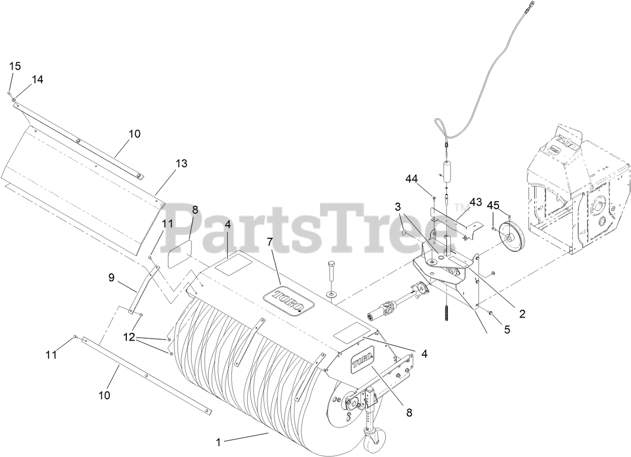 Toro 38701 Toro WalkBehind Rotary Power Broom (SN 400000000