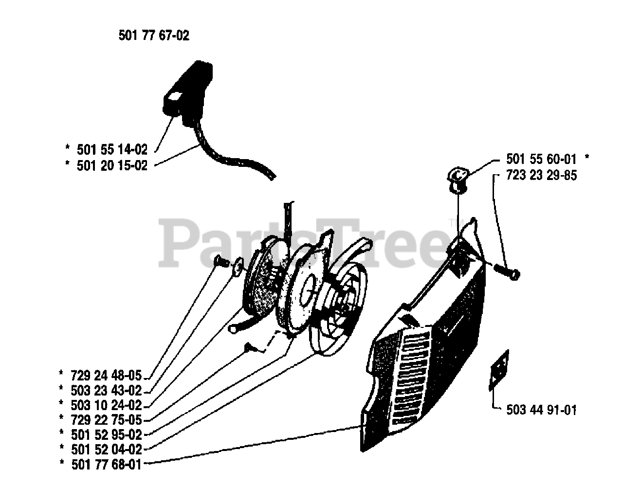 Husqvarna 66 Husqvarna Chainsaw 1987 06 Starter Assembly Parts