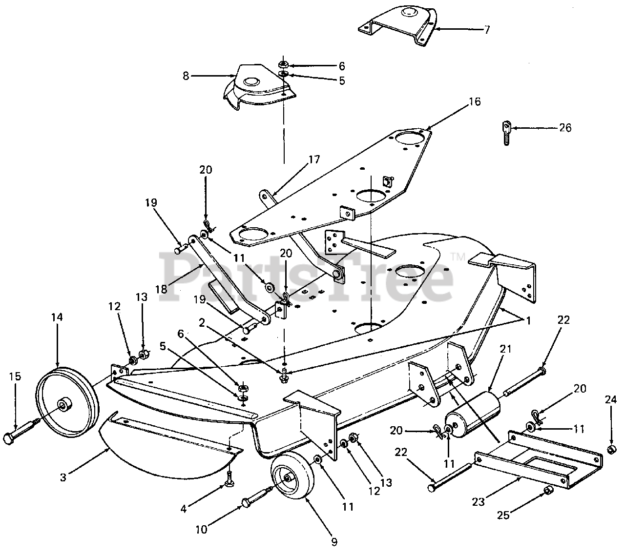 Cub Cadet 392 (190392100) Cub Cadet 44" Mower Deck Deck