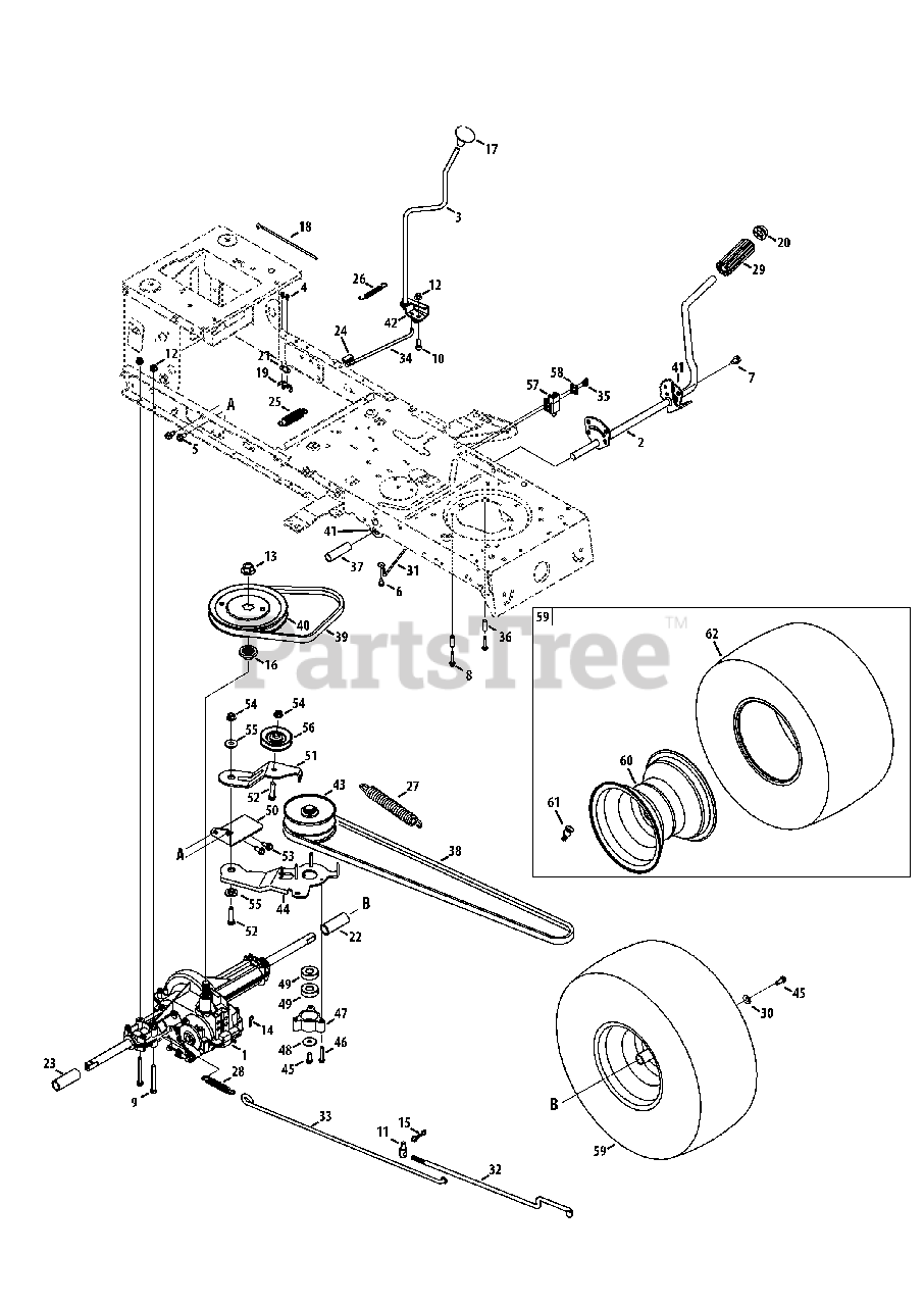 Craftsman 247.288870 13A277SS299 Craftsman LT1500 Lawn Tractor 2013 Transmission Drive Assembly Parts Lookup with Diagrams PartsTree