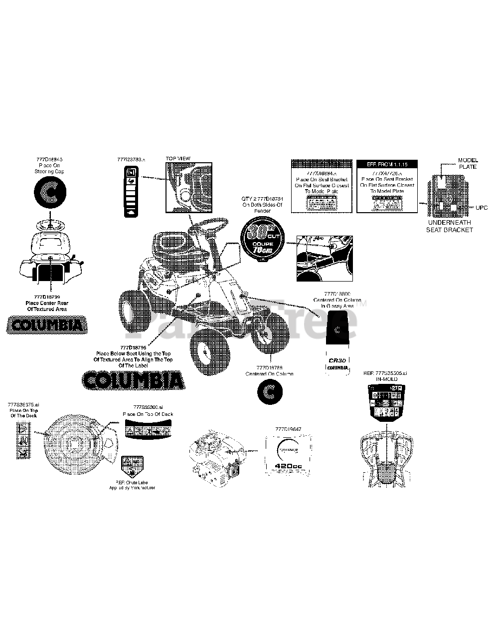 Columbia CR 30 (13A226JD897) Columbia 30" RearEngine Riding Mower