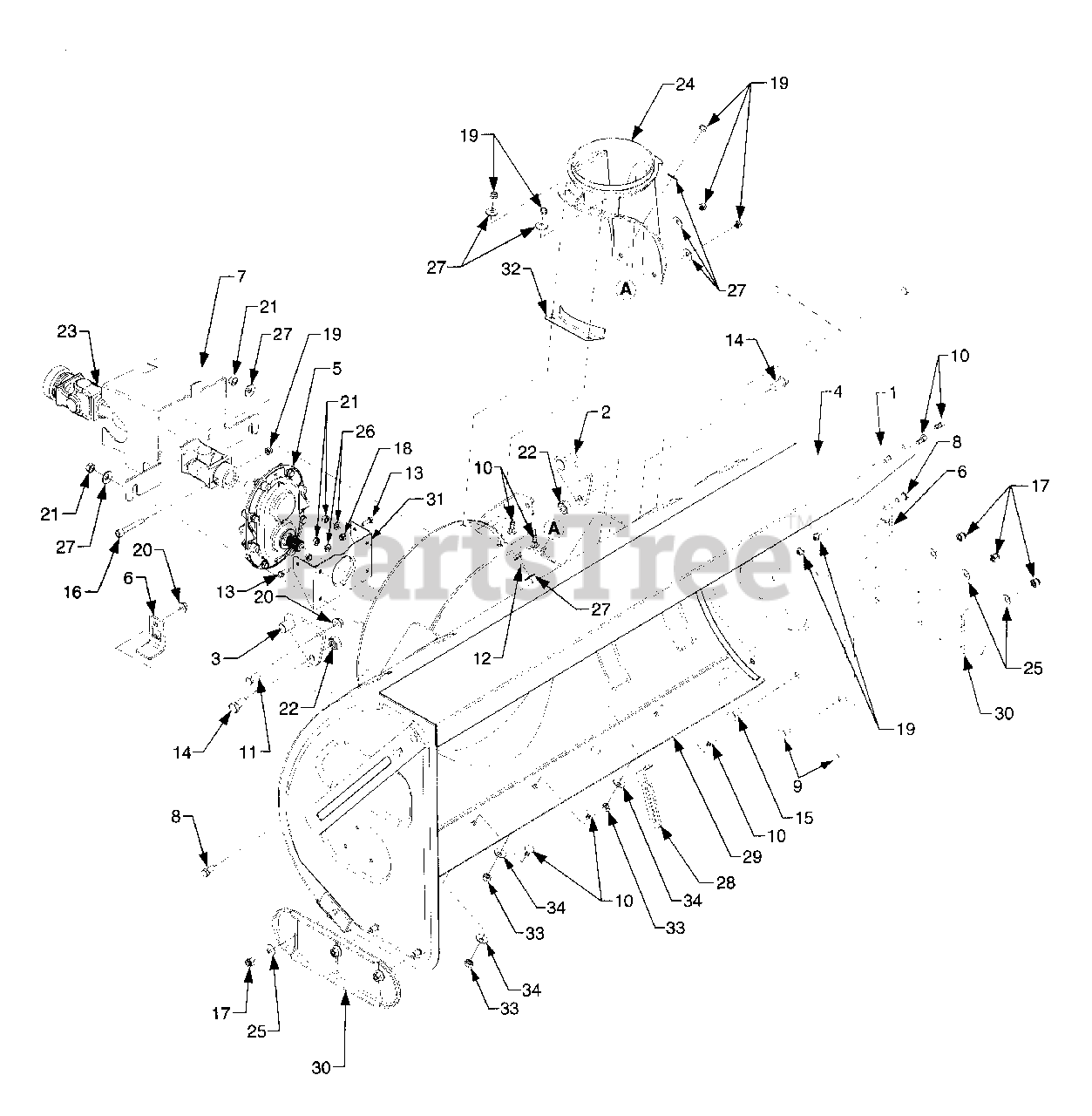 Cub Cadet 353 (190353100) Cub Cadet 45" Snow Thrower Attachment att