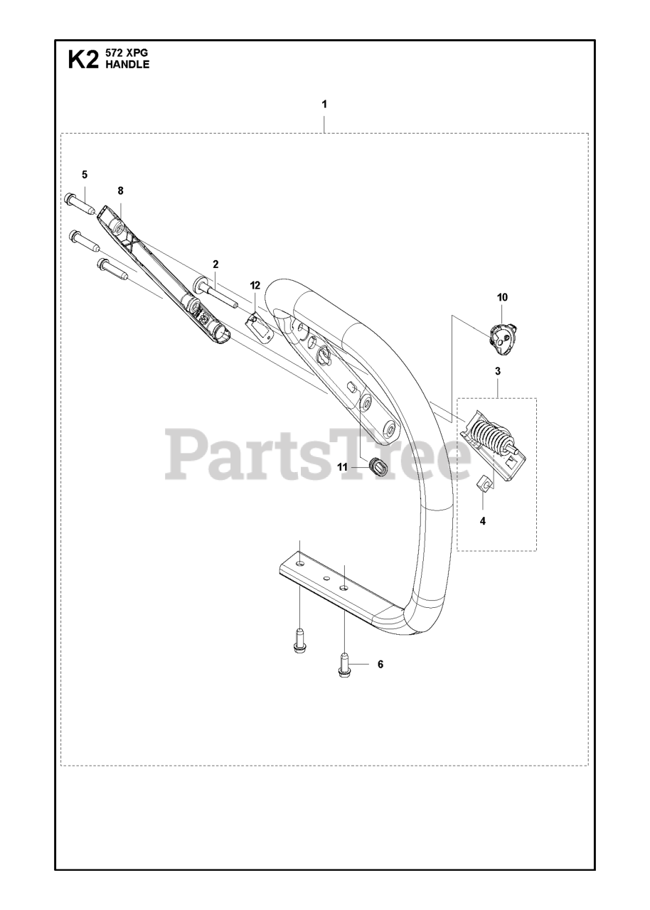 Husqvarna 572 XP/XPG Husqvarna Chainsaw HANDLE Parts Lookup with