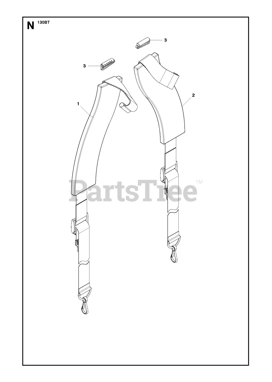 Husqvarna 130 BT Husqvarna Backpack Blower (Original) HARNESS Parts
