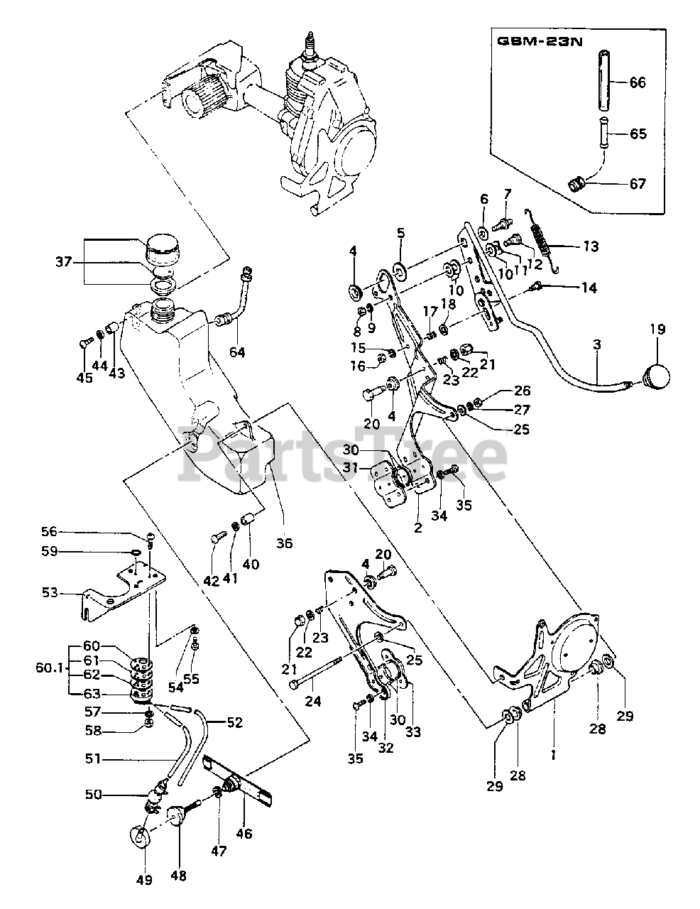 Tanaka QBM23N Tanaka Bicycle Engine Bracket, Tank & Pump Parts