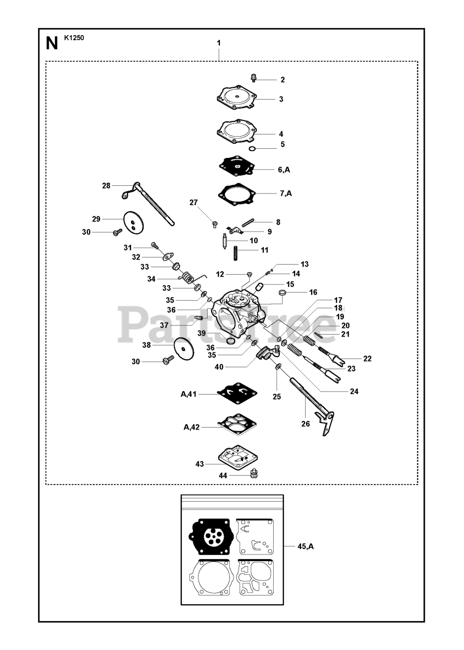 Husqvarna K 1250 Husqvarna CutOff Saw (200801) CARBURETOR Parts