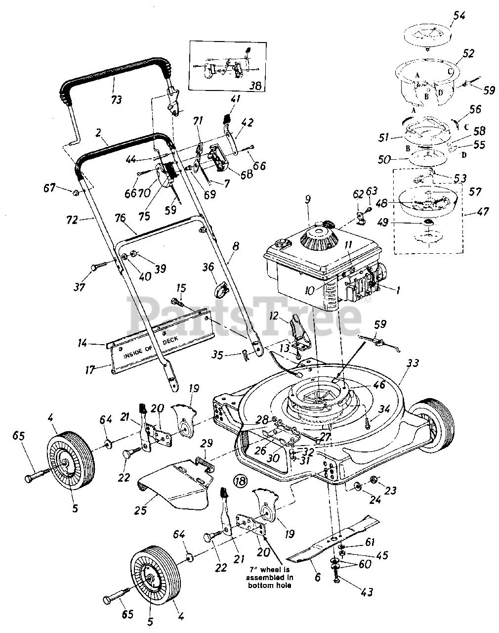 Cub Cadet 074 (115074100) Cub Cadet WalkBehind Mower (1985) Parts