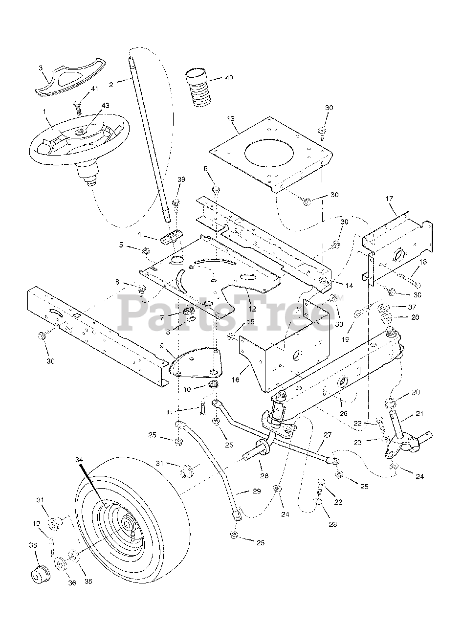 Masport 552548 (425017x190A) Masport 42" Lawn Tractor (2006) Steering Parts Lookup with