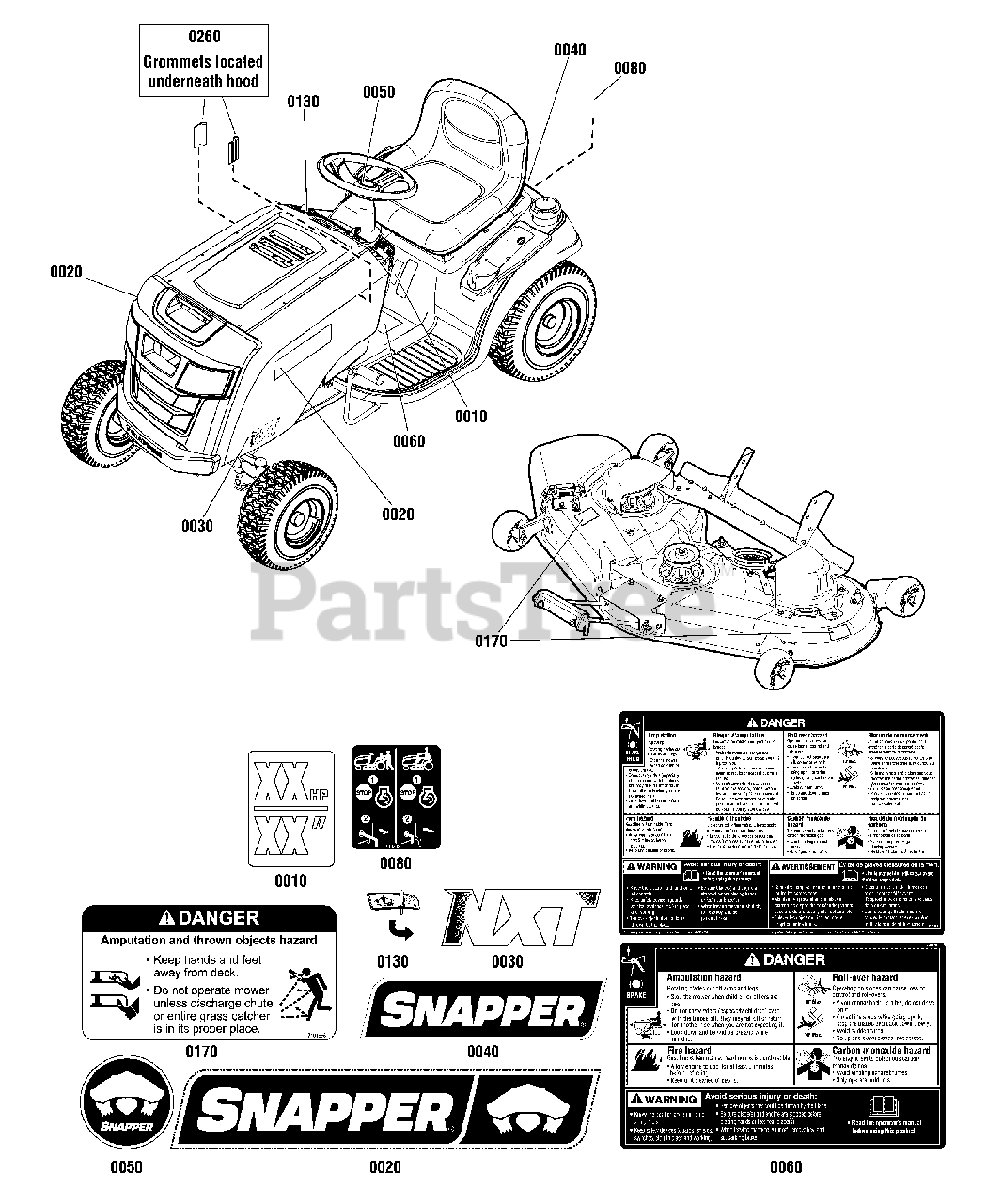 Snapper NXT 2346 (2691025) Snapper LT125 Series 46" Lawn Tractor