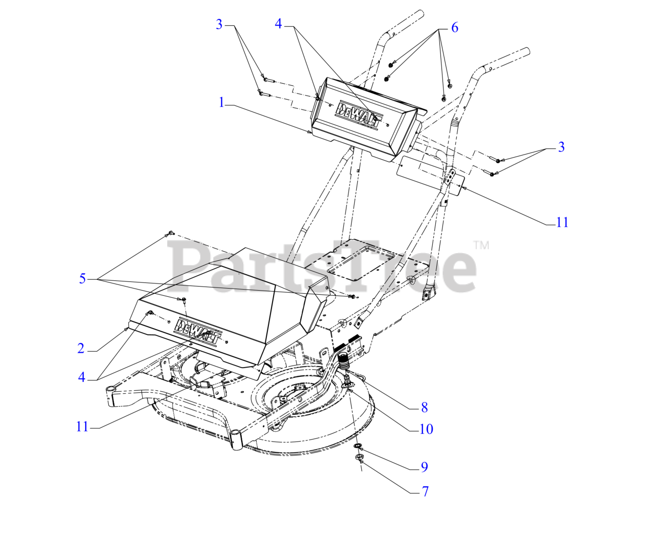 Dewalt DW33 (DXGMW33382R) (12AE76M8038) DeWALT WalkBehind Mower