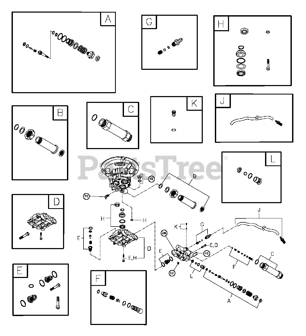 TroyBilt 0202930 TroyBilt 2,550 PSI Pressure Washer Pump Parts