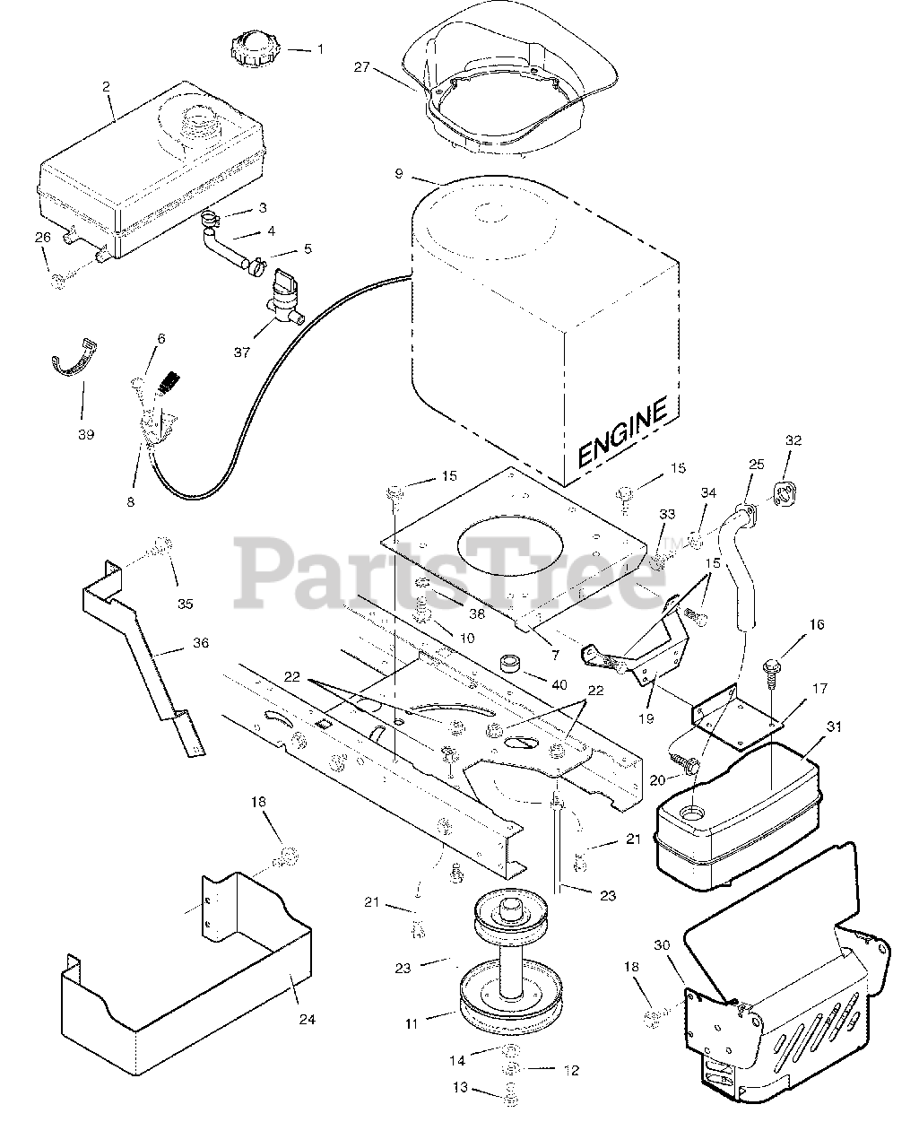 Hayter 13/30 (312006x11F) Hayter Heritage 30" Lawn Tractor, Canada (2009) Engine Mount Parts