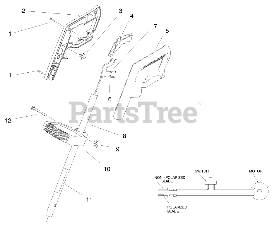 Toro 51301 - Toro 11" String Trimmer, Electric (SN: 089000001