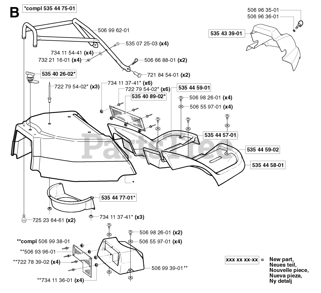 Husqvarna PR 18 Husqvarna Swedish Riding Mower (200302) HOOD Parts