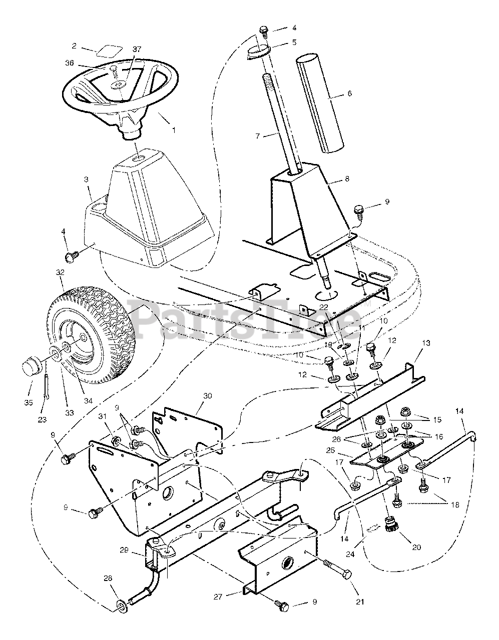Murray 309006x50C Murray 30" RearEngine Riding Mower (2007) Steering