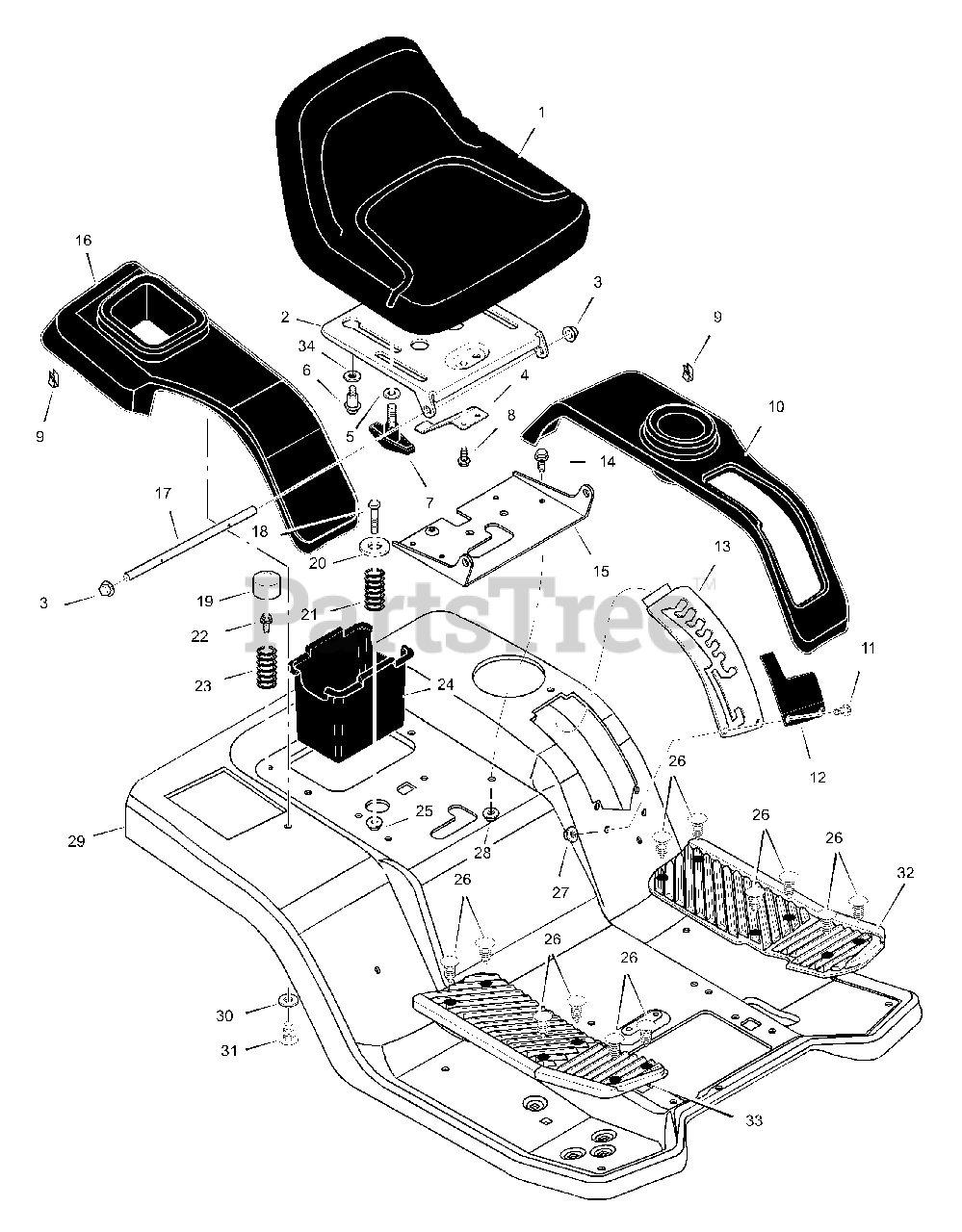 Stanley 465606x692A Stanley 46" Lawn Tractor (2001) Rear Body Parts