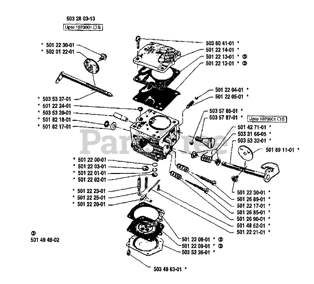 Husqvarna 61 Husqvarna Chainsaw (199103) Carburetor Parts Parts