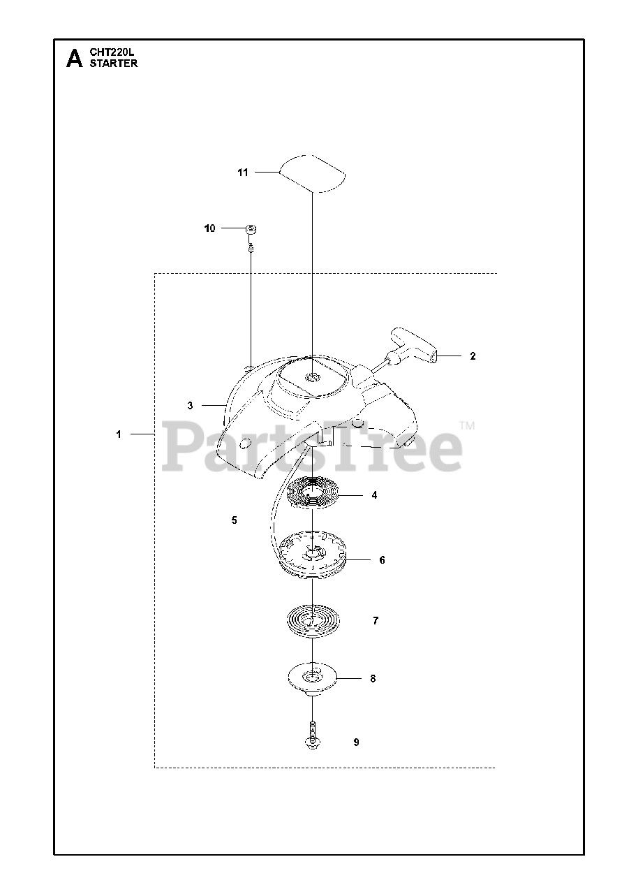 RedMax CHT 220 L RedMax Hedge Trimmer (201203) STARTER Parts Lookup