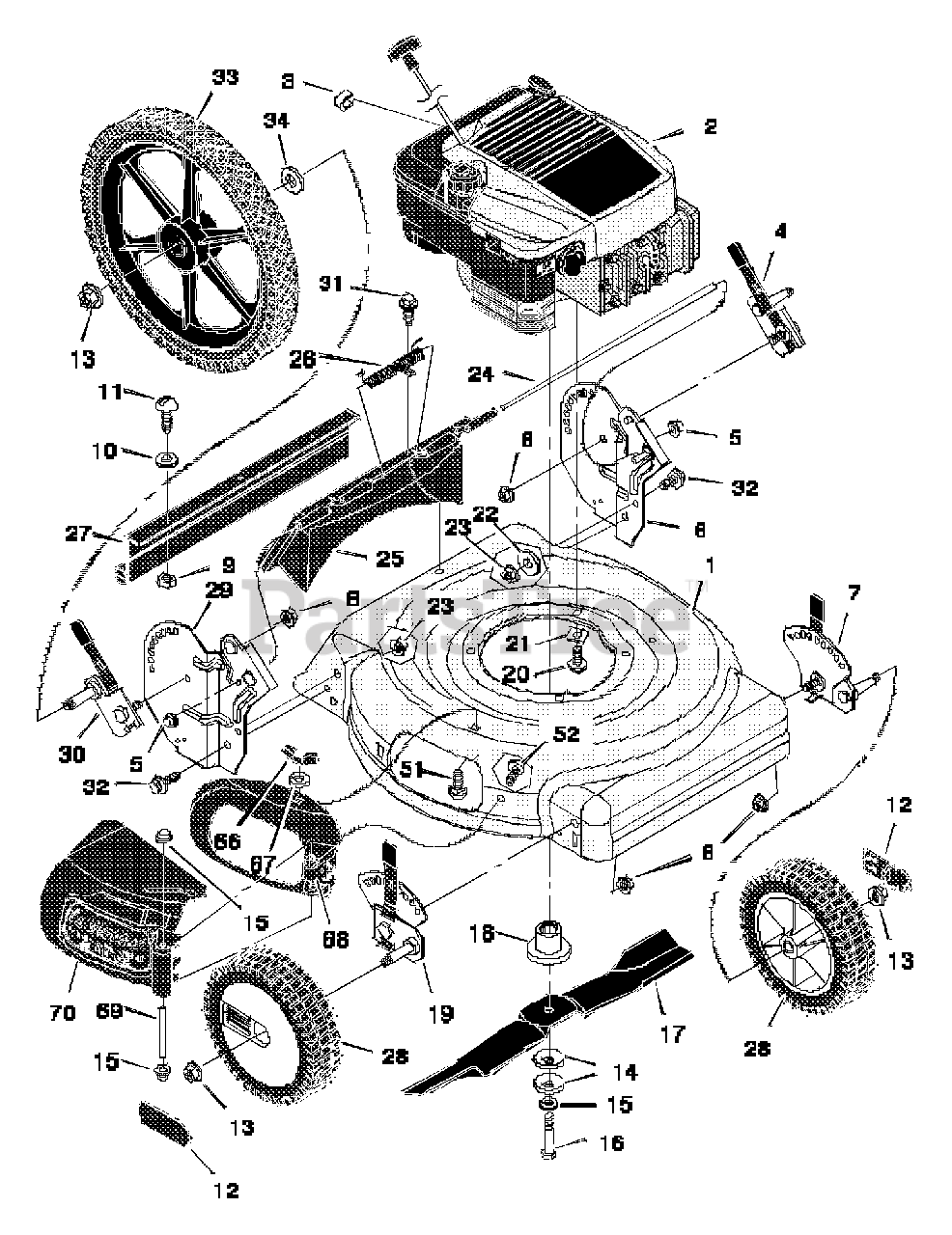 Murray 20505x92A Murray 20" WalkBehind Mower (1997) Mower Housing